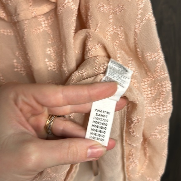 Lucky Brand Off-The-Shoulder Blouse with Embroidery Light Pink Size Medium - Picture 5 of 6